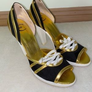 Just Cavali Metallic Gold Heels